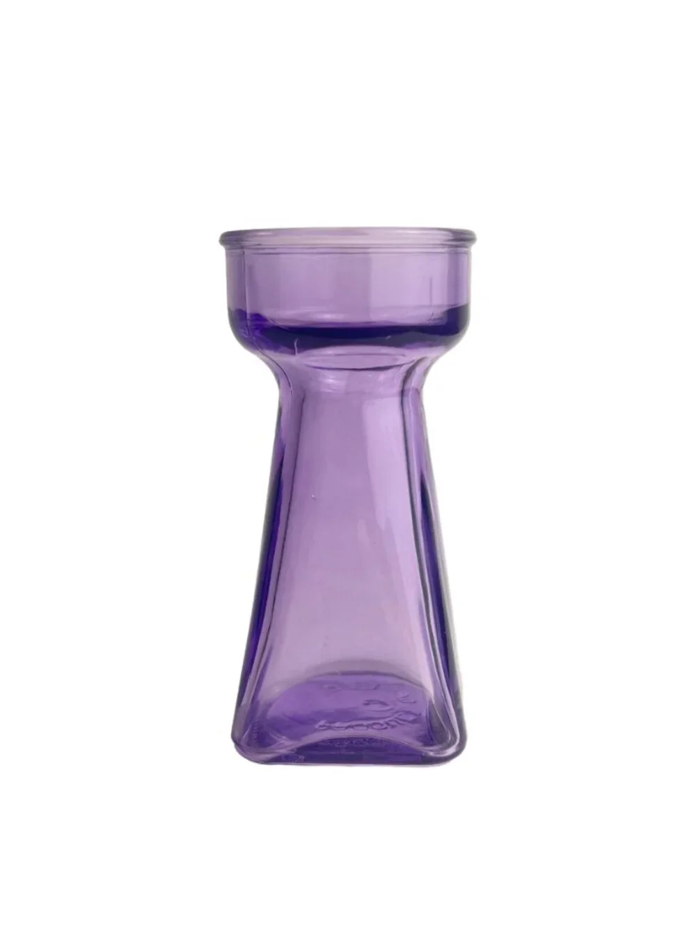Set of 3 Small Blue and Purple Vases Candle Holders Glassware